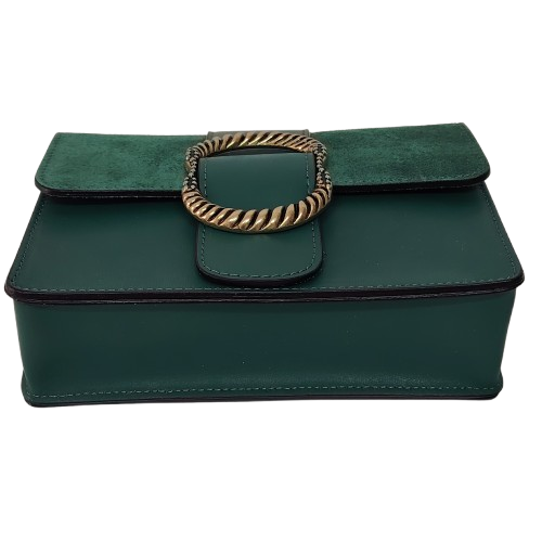 Geantă damă din piele naturală 390128, culoare verde