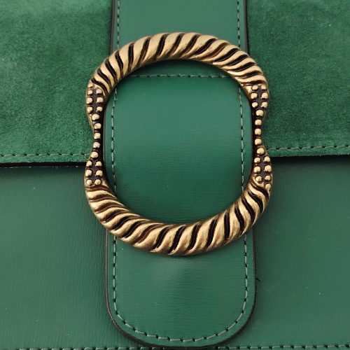 Geantă damă din piele naturală 390128, culoare verde