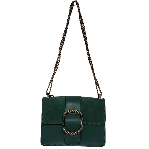 Geantă damă din piele naturală 390128, culoare verde