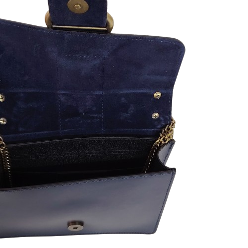 Geantă damă din piele naturală 390128, culoare albastru