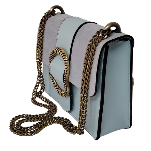 Geantă damă din piele naturală 390128, culoare blue, 20x15x6 cm