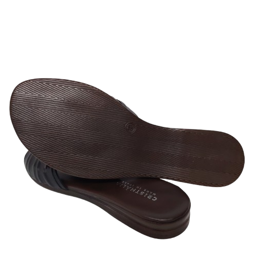 Papuci dama TERRY din piele naturala, culoare negru
