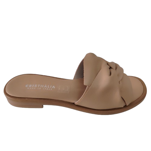 Papuci dama EVELYN din piele naturala, culoare nude
