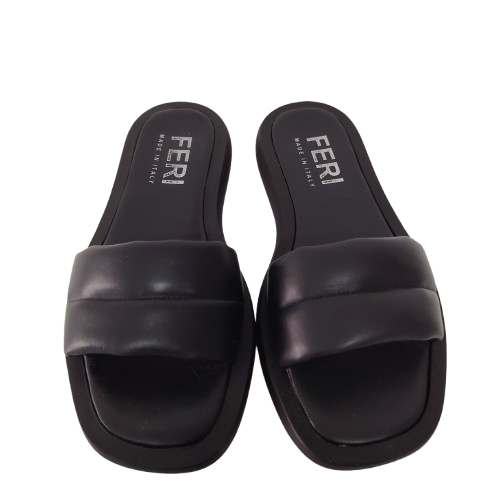 Papuci dama MONIKE din piele naturala, culoare negru