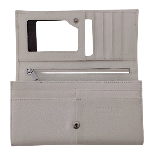 Portofel dama din piele naturala Q1857, culoarea bej