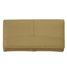 Portofel dama din piele naturala Q1857, culoarea galben