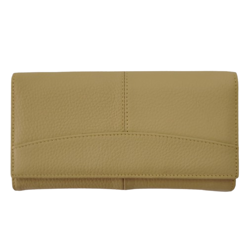 Portofel dama din piele naturala Q1857, culoarea galben