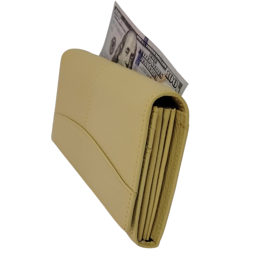 Portofel dama din piele naturala Q1857, culoarea galben