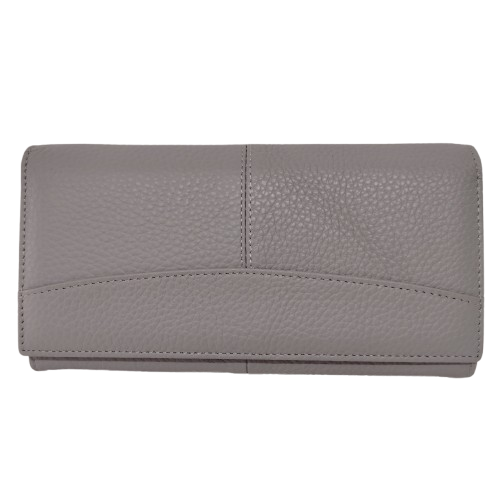 Portofel dama din piele naturala Q1857, culoarea gri