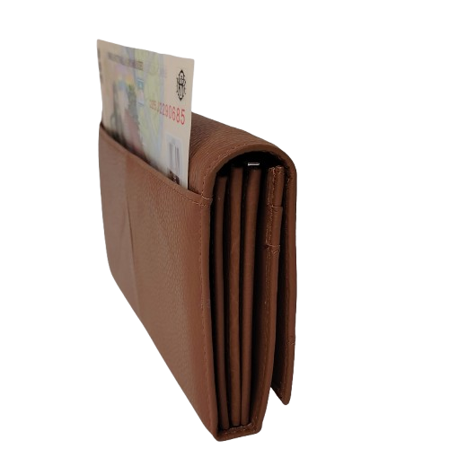 Portofel dama din piele naturala Q1857, culoarea maro