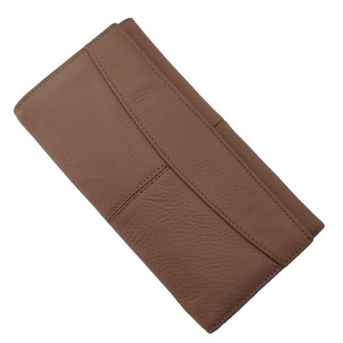 Portofel dama din piele naturala Q1857, culoarea maro soil