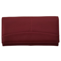 Portofel dama din piele naturala Q1857, culoarea rosu