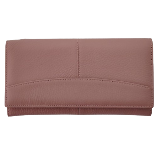 Portofel dama din piele naturala Q1857, culoarea roz