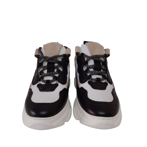 Sneakers dama FIORANGELO din piele naturala, culoare negru